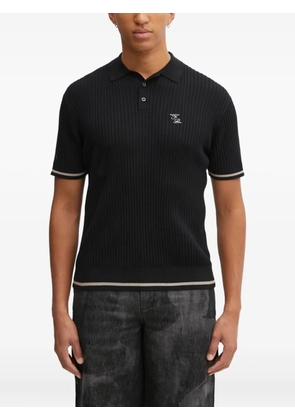 Filling Pieces embroidered-logo polo shirt - Black