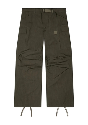 sacai ripstop belted trousers - Green