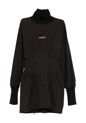 HAMZA Nyssa turtleneck fitted dress - Black