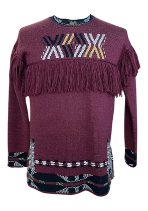 AccessXPrive fringed patterned sweater - Red