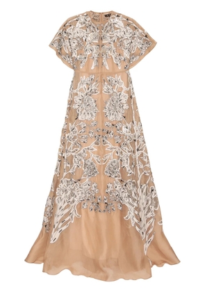 Biyan long empire dress - Neutrals