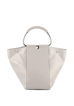 Stée Neo circular-handle leather tote bag - White