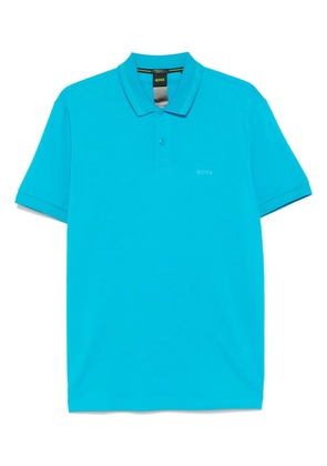 BOSS stripe-trim polo shirt - Blue