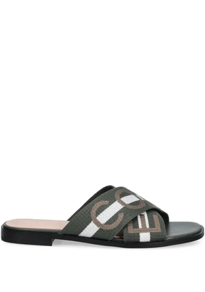 Coccinelle logo-print flat sandals - Green