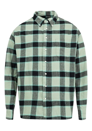 Gitman Bros madras-pattern brushed shirt - Green