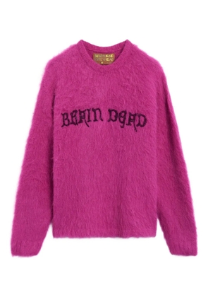 Brain Dead logo-embroidered jumper - Pink