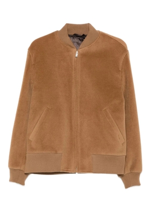 Lardini ribbed-collar wool jacket - Brown