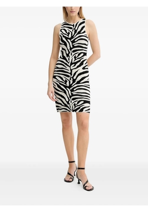 Gestuz zebra-print sleeveless mini dress - Black