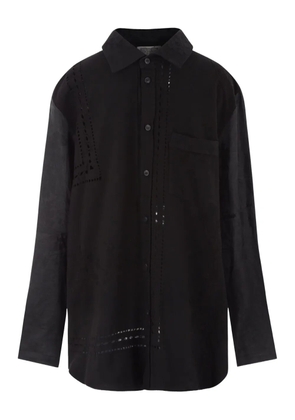 By Walid embroidered eyelet shirt - Black