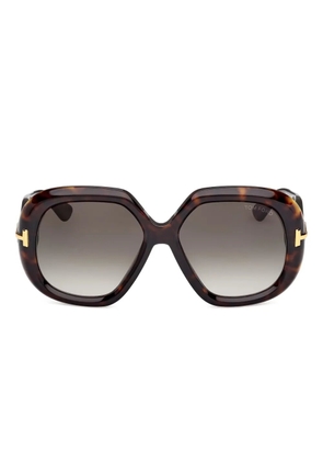 TOM FORD Eyewear geometric-frame sunglasses - Brown