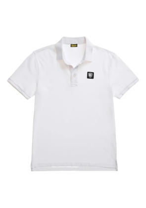 Blauer logo-detail cotton polo shirt - White