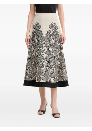 LUISA SPAGNOLI floral-print midi skirt - Neutrals