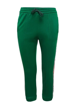 Gucci Pre-Owned Web-stripe jersey pants - Green