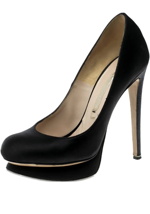 Nicholas Kirkwood 125mm satin platform pumps - Black