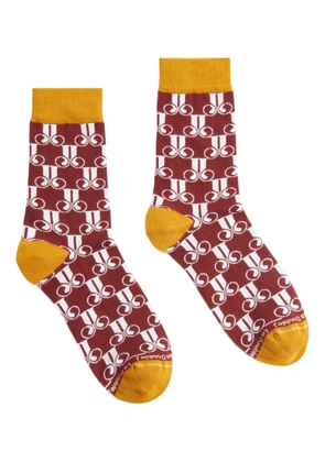 La DoubleJ monogram-pattern socks - Red