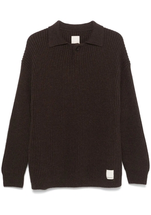 Emporio Armani fisherman's-knit polo shirt - Brown