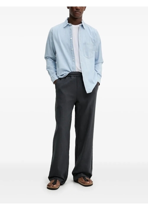 SAMSOE SAMSOE pocket long-sleeve shirt - Blue