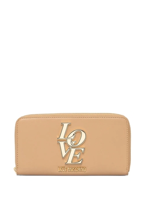 Love Moschino logo-lettering wallet - Neutrals