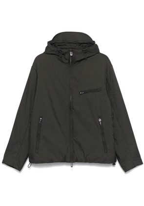 Emporio Armani logo-jacquard hooded blouson - Green