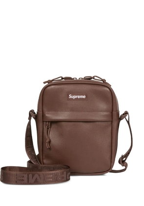 Supreme leather messenger bag - Brown