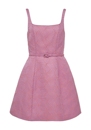 Alexis geometric-patterned belted dress - Pink