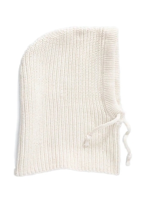 The North Face hooded ribbed balaclava - White