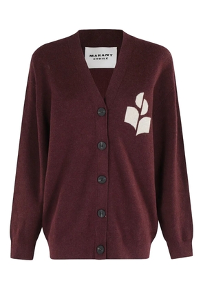 MARANT ÉTOILE logo V-neck cardigan - Red