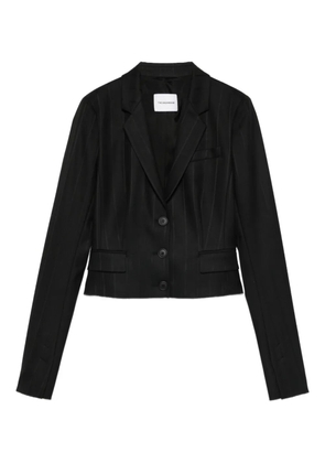 THE ANDAMANE pinstripe cropped jacket - Black