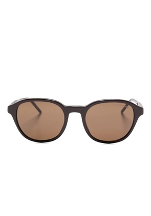 Emporio Armani logo-plaque sunglasses - Brown