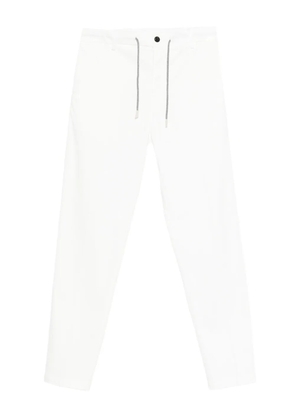 Eleventy drawstring cotton-blend straight-leg trousers - White