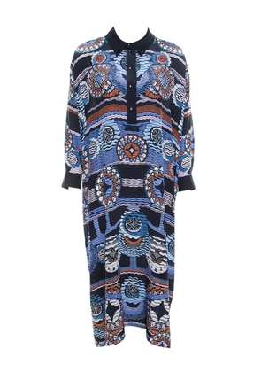 Peter Pilotto abstract-print silk dress - Blue