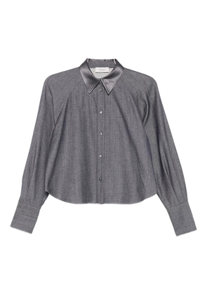 Agnona satin-collar shirt - Grey