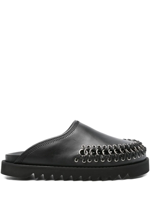 Toga Virilis chain-embellished leather mules - Black