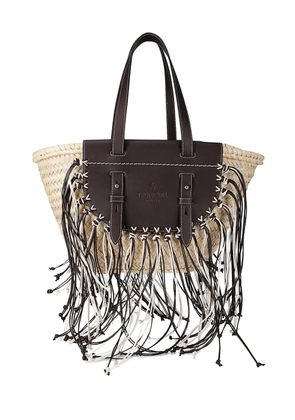 CUBA LAB Tropicana fringe-details shoulder bag - Neutrals