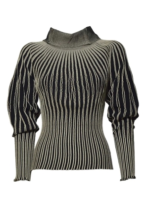 Mirco Giovannini striped roll-neck sweater - Black