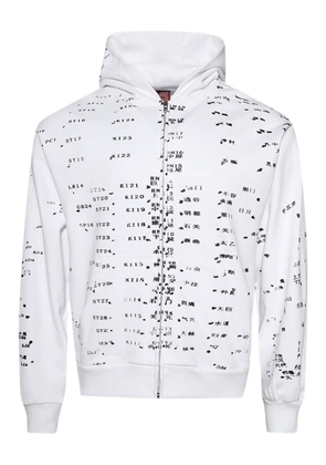 Praying Acupuncture zip-up hoodie - White