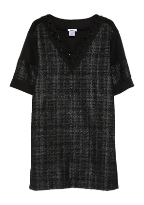 DKNY V-neck panelled mini dress - Black