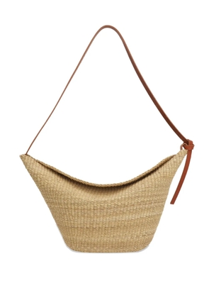 Inès Bressand curved grass-leather shoulder bag - Neutrals