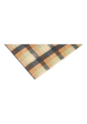 DRIES VAN NOTEN checked wool bandana scarf - Neutrals