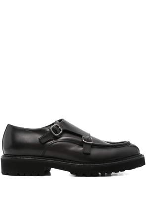 Doucal's double-buckle monk shoes - Black