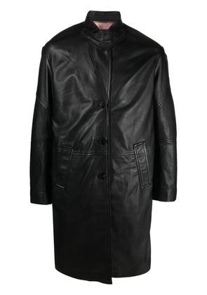 Zadig&Voltaire Macari buttoned leather coat - Black