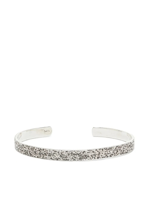 OBSIDIAN textured cuff bracelet - Silver