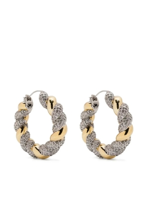 Eddie Borgo rtwo-tone pave rope hoop earrings - Silver
