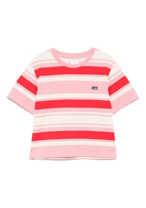 izzue striped logo T-shirt - Red