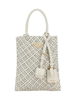 Prada triangle-logo tote bag - White