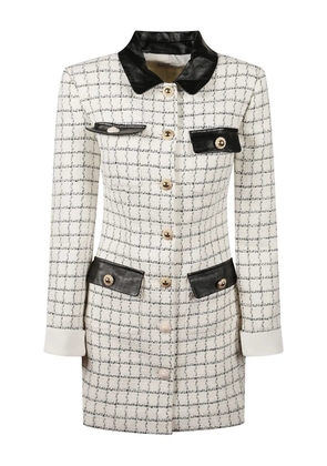 Self-Portrait bouclé long-sleeves mini dress - Neutrals