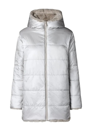 Save The Duck hooded quilted faux-fur coat - Grey