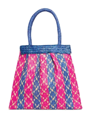 Brigitte Okan pleated striped beach bag - Pink