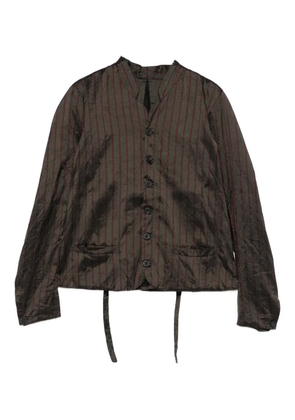 Christian Peau striped button-fastening jacket - Brown