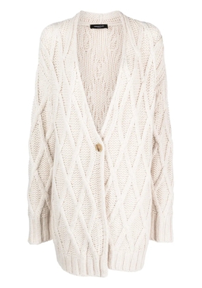 Fabiana Filippi Aran-knit buttoned cardi-coat - Neutrals